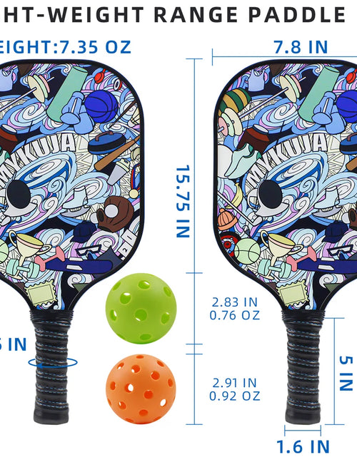 Load image into Gallery viewer, Pickleball Paddles Pickleball Rackets Lightweight Fiberglass Surface&amp;Honeycomb Core Pickleball Set
