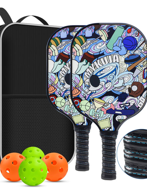 Load image into Gallery viewer, Pickleball Paddles Pickleball Rackets Lightweight Fiberglass Surface&amp;Honeycomb Core Pickleball Set
