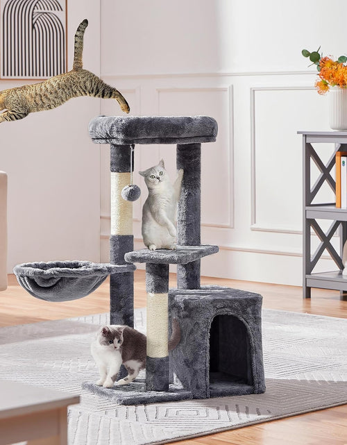 Load image into Gallery viewer, Cat Tree 33In Cat Tower, Multi-Level Cat Condo with Extra Scratch Boards and Sisal Posts as Kitty Activity Center
