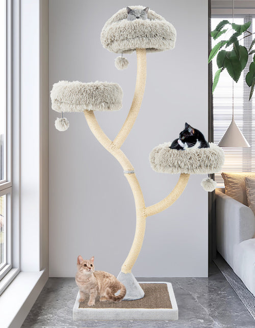 Load image into Gallery viewer, 70 Inch Tall Cat Tree 4-Layer Cat Tower with 3 Perches and Dangling Balls
