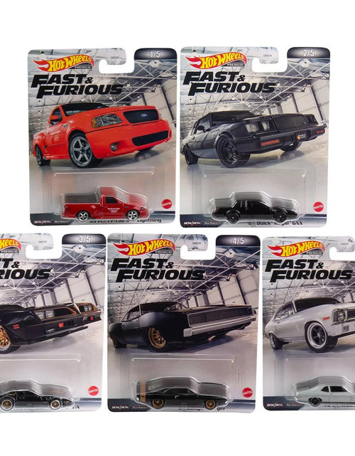 Load image into Gallery viewer, 2022  Retro Entertainment Fast &amp; Furious Premium Set of 5, 1/64 Diecast Model Cars
