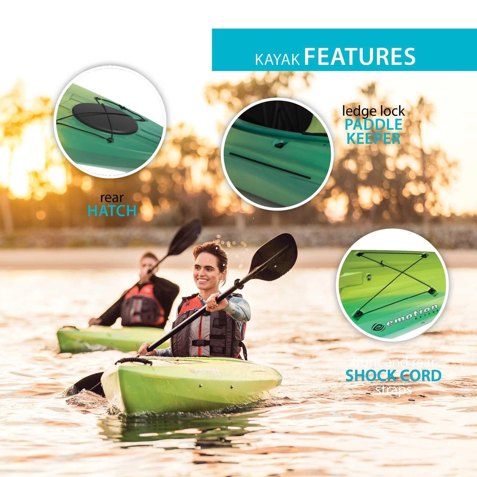 Tide 123 Inch Sit-Inside Kayak, Lemongrass Fusion (90848)