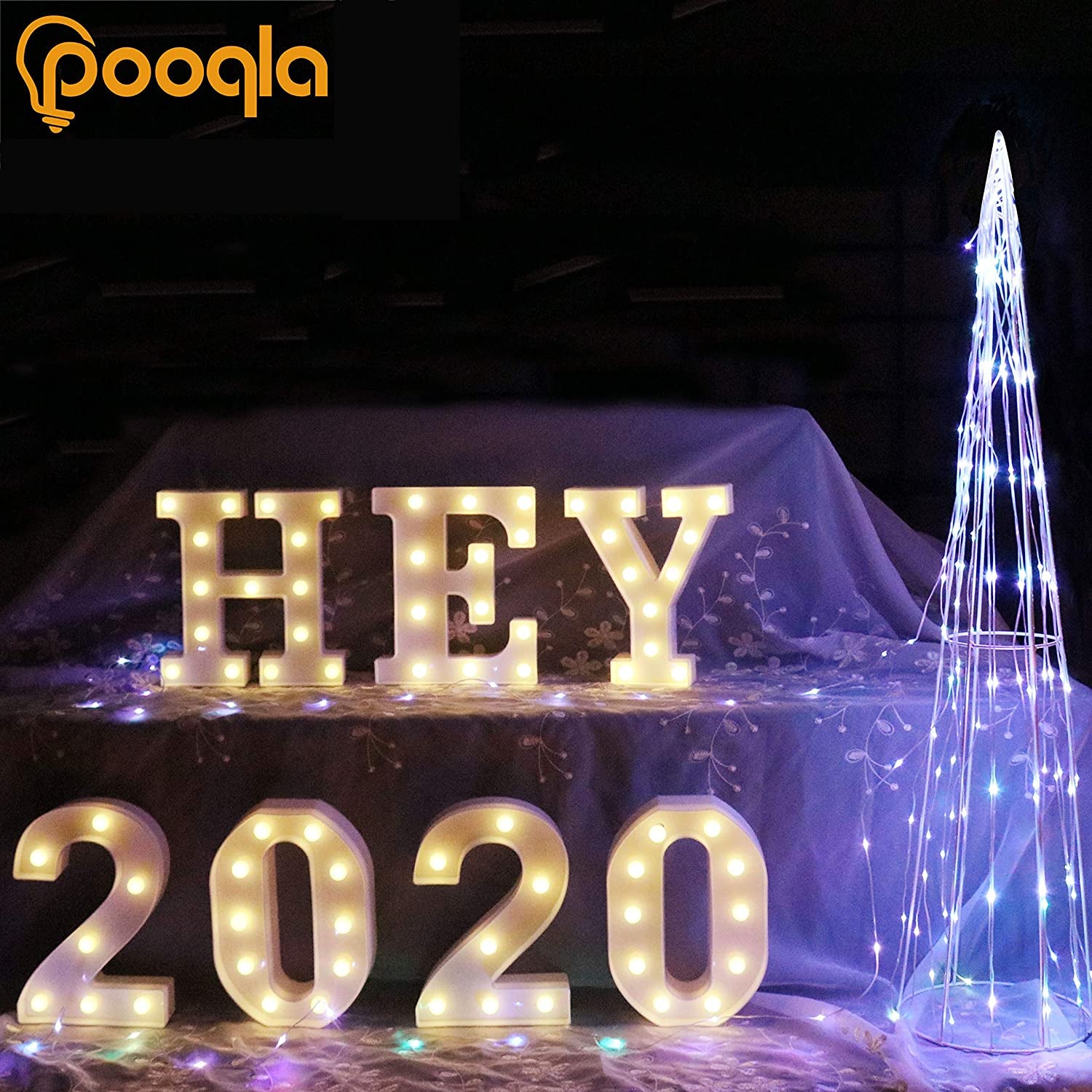 Decorative Led Light up Number Letters, White Plastic Marquee Number Lights Sign Party Wedding Decor Battery Operated Number (1)