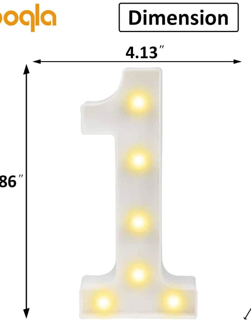 Load image into Gallery viewer, Decorative Led Light up Number Letters, White Plastic Marquee Number Lights Sign Party Wedding Decor Battery Operated Number (1)
