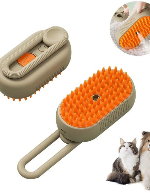 Load image into Gallery viewer, Cat Steam Brush, 3 in 1 Self Cleaning Cat Steamy Pet Brush Steamer Brush for Massage for Removing Tangled and Loosse Hair (2PCS Light Green)
