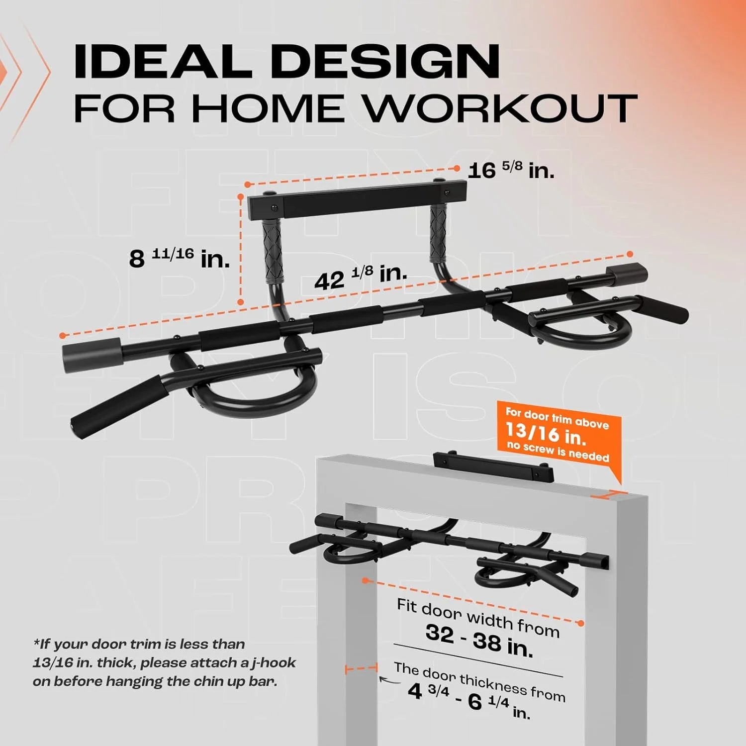 Heavy Duty Pull up Bar for Doorway,Solid Bar Construction,Multi Grips Door Pull up Bar/Doorway Pull up Bar